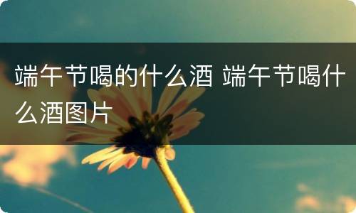 端午节喝的什么酒 端午节喝什么酒图片