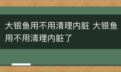 大银鱼用不用清理内脏 大银鱼用不用清理内脏了