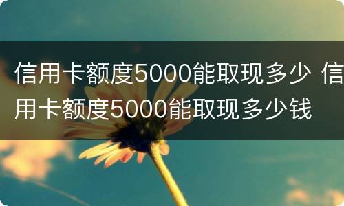 信用卡额度5000能取现多少 信用卡额度5000能取现多少钱
