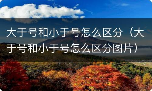 大于号和小于号怎么区分（大于号和小于号怎么区分图片）