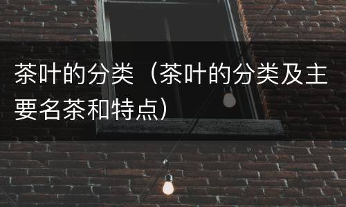 茶叶的分类（茶叶的分类及主要名茶和特点）