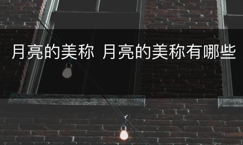 月亮的美称 月亮的美称有哪些