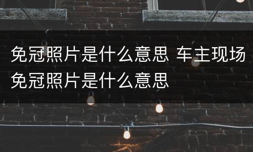免冠照片是什么意思 车主现场免冠照片是什么意思