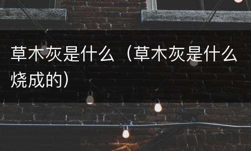草木灰是什么（草木灰是什么烧成的）