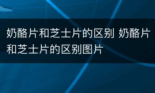 奶酪片和芝士片的区别 奶酪片和芝士片的区别图片