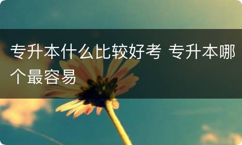 专升本什么比较好考 专升本哪个最容易