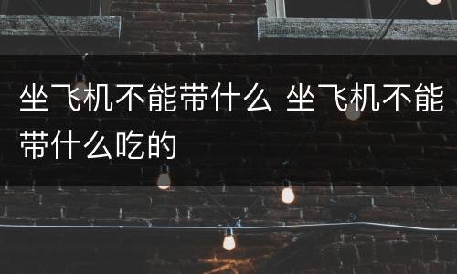 坐飞机不能带什么 坐飞机不能带什么吃的