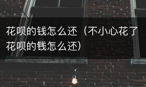 花呗的钱怎么还（不小心花了花呗的钱怎么还）