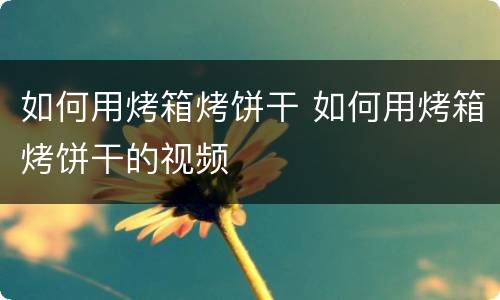 如何用烤箱烤饼干 如何用烤箱烤饼干的视频