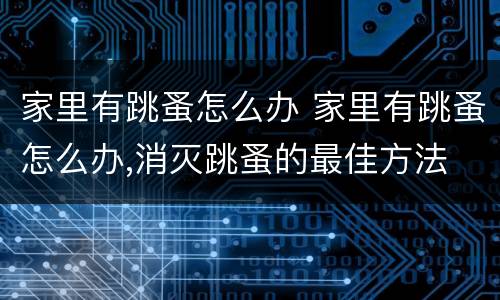 家里有跳蚤怎么办 家里有跳蚤怎么办,消灭跳蚤的最佳方法