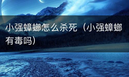 小强蟑螂怎么杀死（小强蟑螂有毒吗）