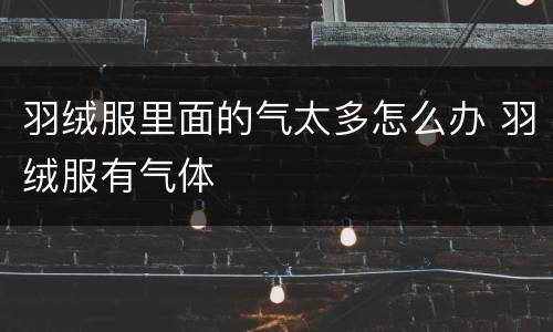 羽绒服里面的气太多怎么办 羽绒服有气体