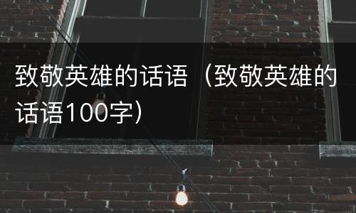 致敬英雄的话语（致敬英雄的话语100字）