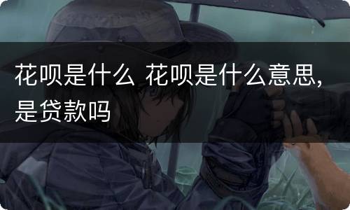 花呗是什么 花呗是什么意思,是贷款吗