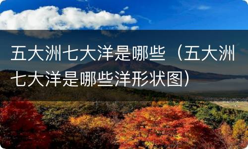 五大洲七大洋是哪些（五大洲七大洋是哪些洋形状图）