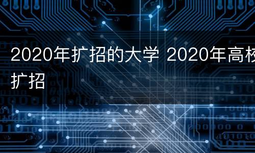 2020年扩招的大学 2020年高校扩招