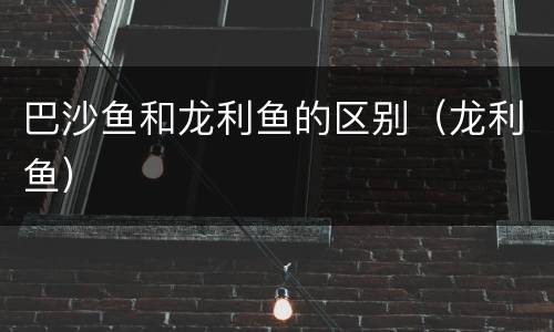 巴沙鱼和龙利鱼的区别（龙利鱼）