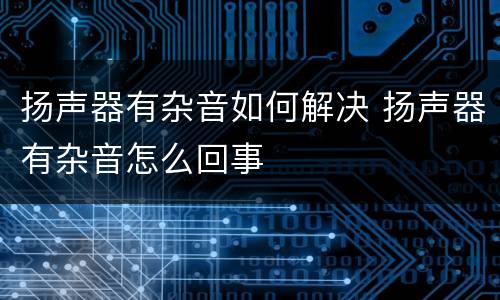 扬声器有杂音如何解决 扬声器有杂音怎么回事