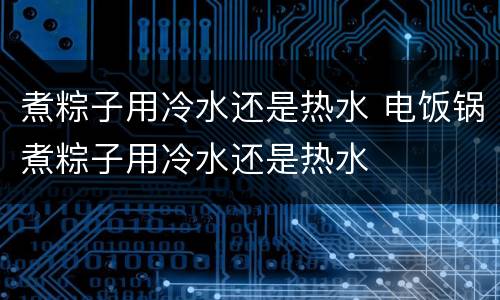 煮粽子用冷水还是热水 电饭锅煮粽子用冷水还是热水
