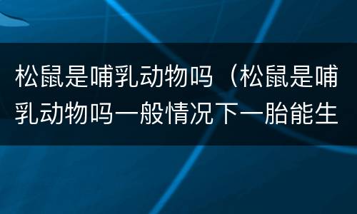 松鼠是哺乳动物吗（松鼠是哺乳动物吗一般情况下一胎能生几个）