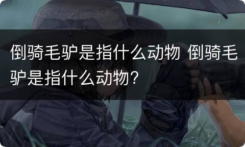 倒骑毛驴是指什么动物 倒骑毛驴是指什么动物?