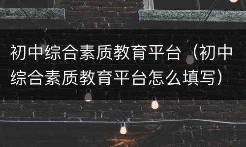 初中综合素质教育平台（初中综合素质教育平台怎么填写）