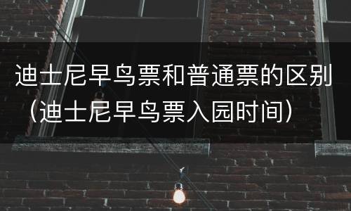 迪士尼早鸟票和普通票的区别（迪士尼早鸟票入园时间）