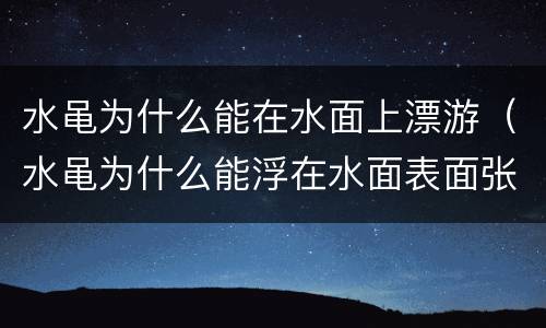水黾为什么能在水面上漂游（水黾为什么能浮在水面表面张力）