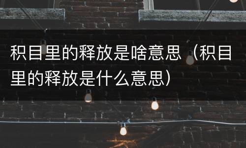 积目里的释放是啥意思（积目里的释放是什么意思）
