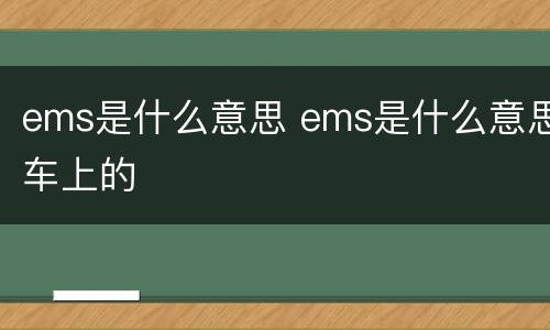 ems是什么意思 ems是什么意思车上的