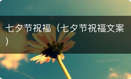七夕节祝福（七夕节祝福文案）