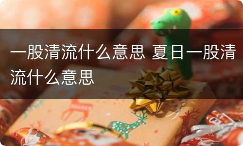 一股清流什么意思 夏日一股清流什么意思