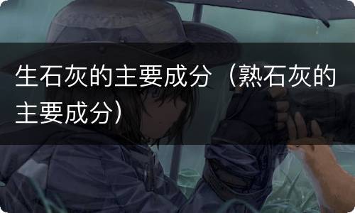 生石灰的主要成分（熟石灰的主要成分）