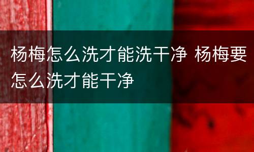 杨梅怎么洗才能洗干净 杨梅要怎么洗才能干净