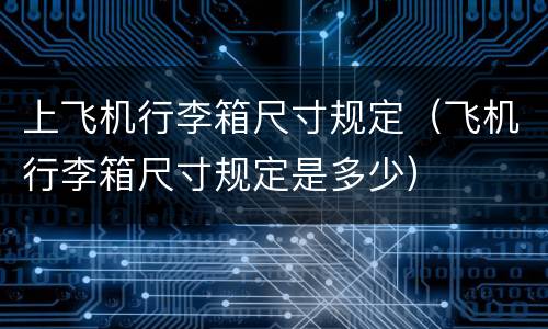 上飞机行李箱尺寸规定（飞机行李箱尺寸规定是多少）