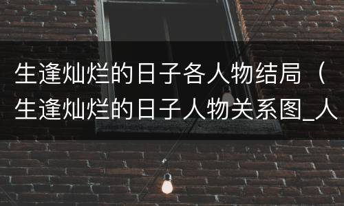 生逢灿烂的日子各人物结局（生逢灿烂的日子人物关系图_人物简介）