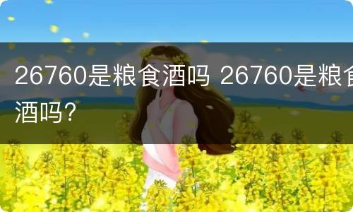 26760是粮食酒吗 26760是粮食酒吗?