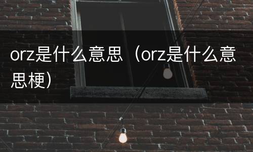 orz是什么意思（orz是什么意思梗）
