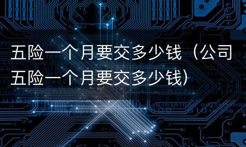 五险一个月要交多少钱（公司五险一个月要交多少钱）