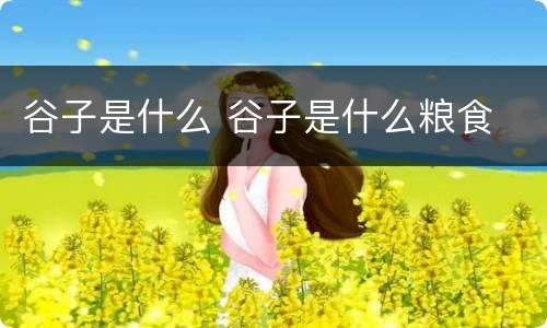 谷子是什么 谷子是什么粮食