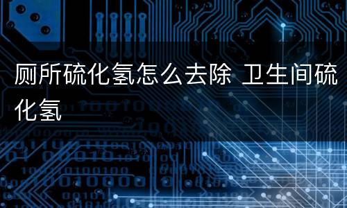 厕所硫化氢怎么去除 卫生间硫化氢