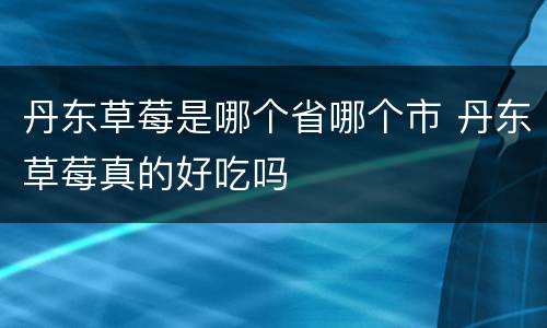 丹东草莓是哪个省哪个市 丹东草莓真的好吃吗