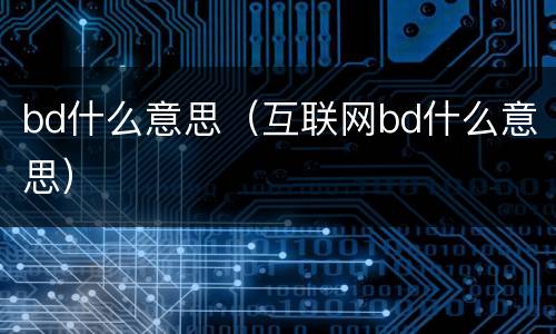 bd什么意思（互联网bd什么意思）