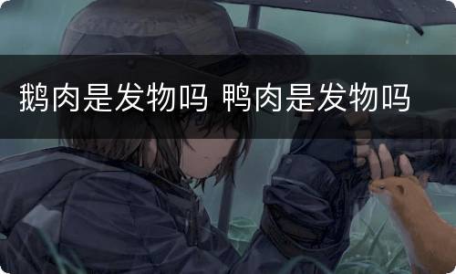 鹅肉是发物吗 鸭肉是发物吗