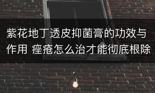 紫花地丁透皮抑菌膏的功效与作用 痤疮怎么治才能彻底根除