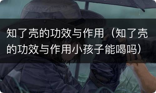 知了壳的功效与作用（知了壳的功效与作用小孩子能喝吗）