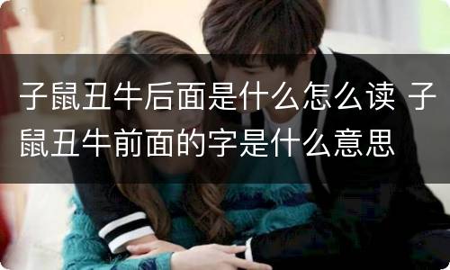 子鼠丑牛后面是什么怎么读 子鼠丑牛前面的字是什么意思