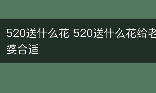 520送什么花 520送什么花给老婆合适