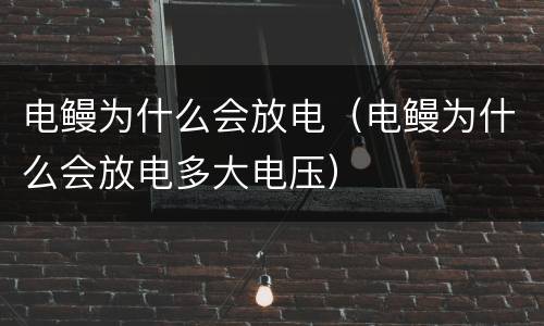 电鳗为什么会放电（电鳗为什么会放电多大电压）