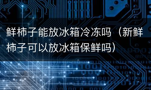 鲜柿子能放冰箱冷冻吗（新鲜柿子可以放冰箱保鲜吗）
